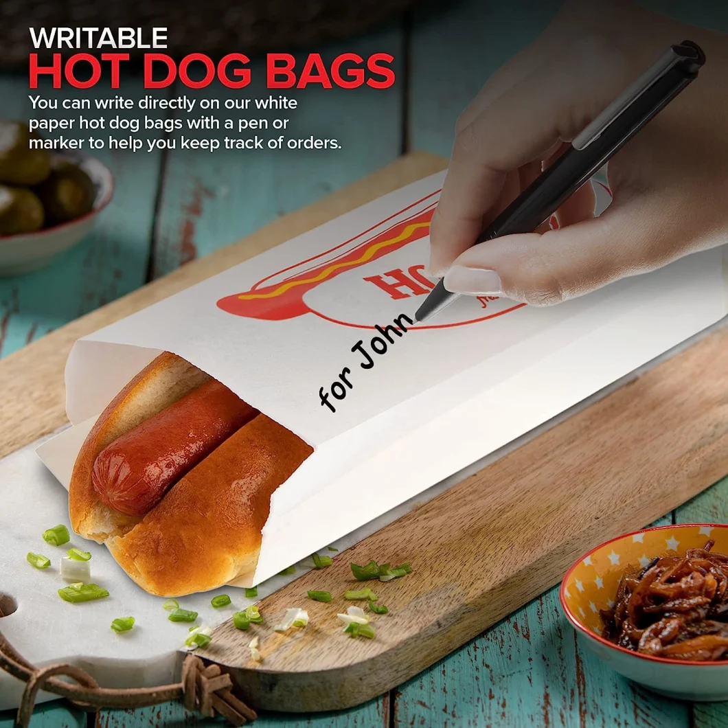 White Greaseproof Toast Burger Kraft Paper Bread Hot Dog Packaging Bag