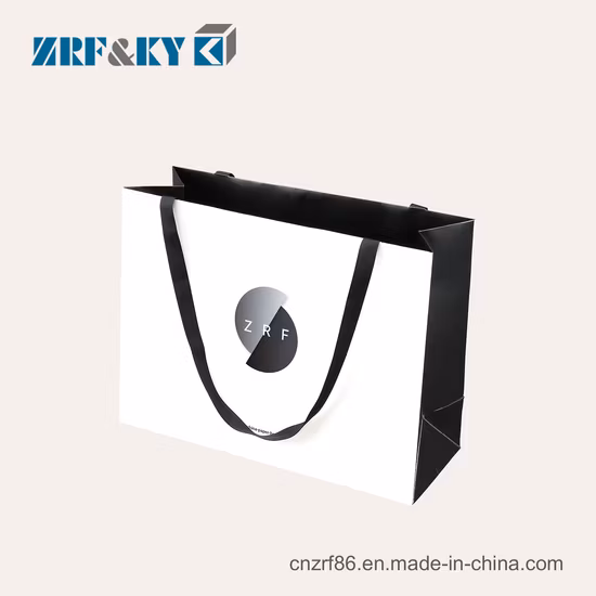 Женская сумка из переработанного белого/коричневого/черного/зеленого цвета/художественной/крафт-бумаги/бумажного пакета с покрытием, сумка для покупок для одежды/одежды/подарка