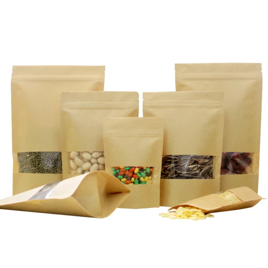 Коричневые пакеты для упаковки пищевых продуктов, биоразлагаемые окна, оптовая торговля, пекарня, кофе, черное дно коробки для бутылок, ремесленный пакет из крафт-бумаги
